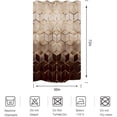 thumbnail image 3 of Ombre Brown Marble Shower Curtain Abstract Geometric Grid Cubic Gold Line, 3 of 5