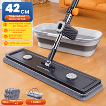 Joybos Mop and Bucket with Wringre Set, with 6 Microfiber Reusable Pads, Wet and Dry Use for Household Cleaning and Floor Windows Cleaning