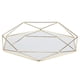 thumbnail image 1 of Bandeja organizadora de tocador de baño de metal dorado hexagonal, 1 of 10
