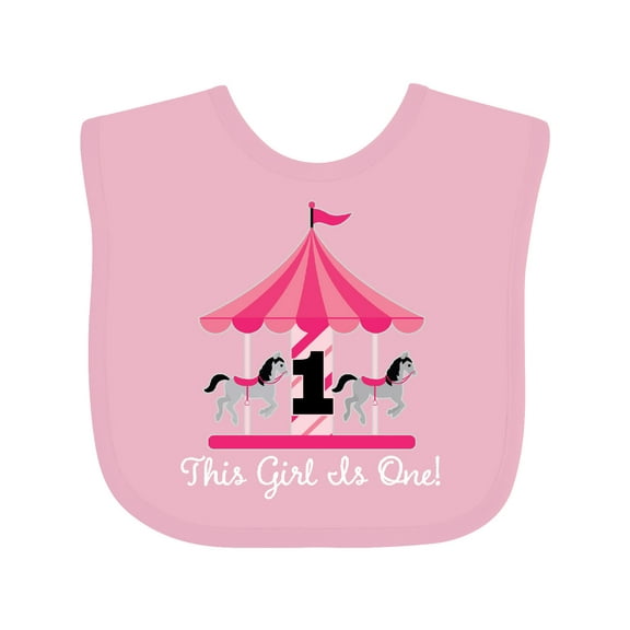 Inktastic 1st Birthday Party Carousel Horse Girls Baby Bib