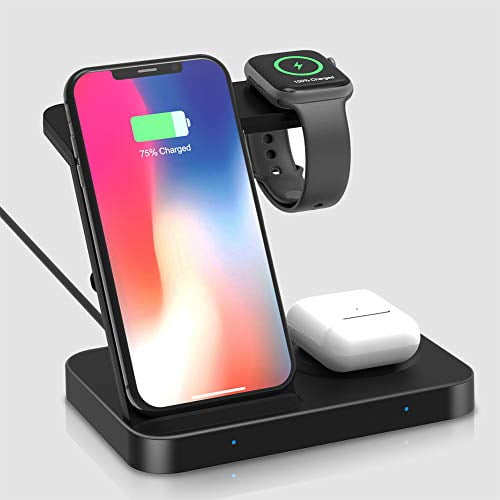 Wireless Charger, FACEVER 3 in 1 Charging Station for iPhone Apple Watch  Airpods, Fast Qi Charger Stand for iWatch SE 6 5 4 3 2 1 iPhone 12 11 Pro  Xs Max XR X Samsung Galaxy Watch Buds - Walmart.com
