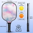 thumbnail image 3 of Pickleball Paddles Set Of 1, Fiberglass Surface, Dreamy Cloud Print, 1 Paddle, 2 Balls & Bag, 3 of 5
