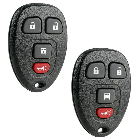 KeylessOption for 2007-2014 Chevrolet Express, Savana Van (20877108) 4-button remote fob with rear unlock, 2 pack