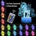 thumbnail image 2 of YSITIAN Unicorn Night Light, 3D Illusion Lamp Unicorn Lights for Kids Room, 16 Colors & Flashing Modes YT02-103, 2 of 7