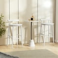 thumbnail image 4 of Gymax Bar Height Stools Set of 2 Bar Chair w/ Acacia Wood Frame Supporting Legs White, 4 of 8