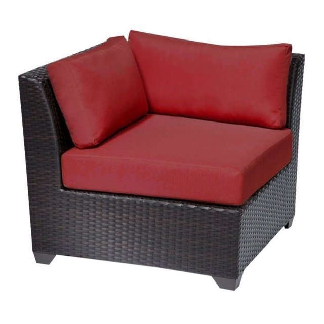 TK Classics Chaise d'Angle en Osier d'Extérieur en Terre Cuite (Lot de 2)