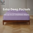 thumbnail image 3 of 21" EXTRA DEEP POCKETS - 700-Thread Count 100% Egyptian Cotton Twin XL Sheet Set, 4PC (1 Flat, 1 Fitted, 2 Pillowcases) Long Staple Cotton, 700-TC Pure Cotton - Twin XL, Lilac, 3 of 7