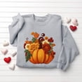thumbnail image 4 of Hurxie Fall Pumpkins Sweatshirts for Women Long Sleeve Halloween Thanksgiving Graphic Shirt, 4 of 7