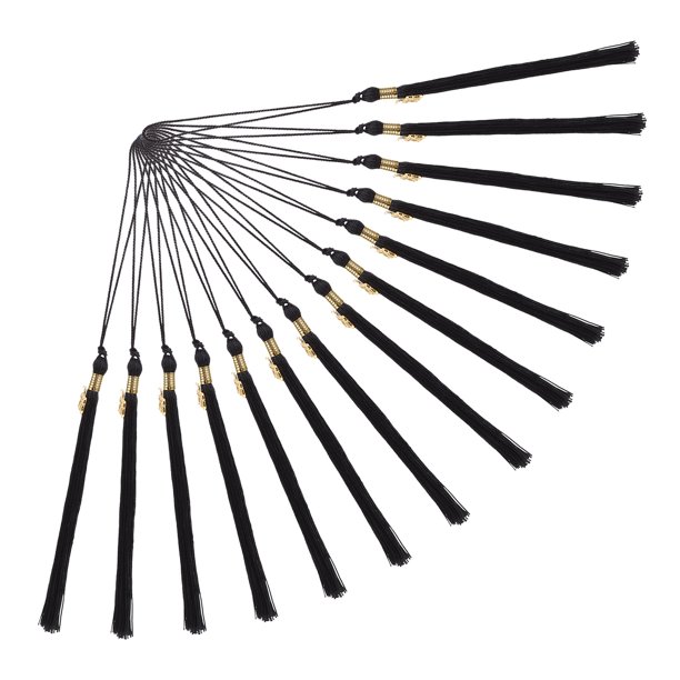 IDEANATEGRATE 12Ud Para Birrete De Graduación 2026 Con Borlas Elegantes En Color Negro