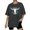 Black, variant on UNISHE Women's Pastel Longhorn Graphic Vintage Washed T-Shirt Short Sleeve Oversized Geometric Western Tee