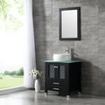 thumbnail image 2 of Walcut 24'' Black Wood Bathroom Vanity Cabinet Tempered Glass Countertop Ceramic Sink w/ Mirror Shape 4, 2 of 3