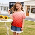thumbnail image 4 of HAOTAGS Girls Short Sleeve T-Shirts, Cute Casual Summer Round Neck Tee Printed One-Shoulder Tops Red Size 11, 4 of 9