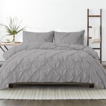 Kotton Culture 600TC Pinch Pleated Duvet Cover, 100% Egyptian Cotton (Silver, Cal King/King, 5 Piece)