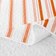 thumbnail image 5 of Castle Fairy Retro Vertical Stripe Quilt Full 3-Piece,Minimalist Thin Line Full Bedspread Sets,Terracotta Pink White,1 Coverlet and 2 Pillowcases, 5 of 7