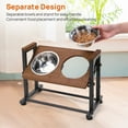 thumbnail image 5 of Walnest Elevated Dog Bowls Stand with 2 Stainless Steel Dishes&Non-Slip Feet,Adjustable Raised Cat Dog Bowl Stand Feeder Dog Food and Water Bowls for Small Dogs Cats and Pet,Walnut, 5 of 9