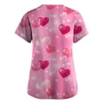 thumbnail image 3 of Fabrcox S-5XL Valentines Scrubs Tops for Women Plus Size Love Heart Graphic Holiday Scrubs for Women V Neck Short Sleeve Women Nurse Uniform with Pockets, 3 of 3