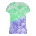 thumbnail image 4 of Hauts d'Été pour Femmes Teinture sur Nœuds Imprimé Dégradé Col Rond Manches Courtes T-Shirt Décontracté pour Femmes, 4 of 4
