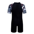 thumbnail image 4 of AWZXDE Boys Full Zip Swimsuit with Letter Print Rash Guard for Swimming and Beach Black, 4 of 8