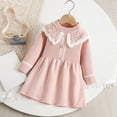 thumbnail image 5 of Antinious Girls Long Sleeve Round Neck Solid Knit Beaded Holiday Princess Dress, 5 of 5