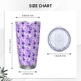thumbnail image 4 of Fotbe Violet Pattern 20 oz Tumbler Stainless Steel Vacuum Insulated Coffee Ice Cup Double Wall Travel Flask Leak-proof Coffee Cup-Without Straw, 4 of 8