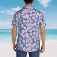 thumbnail image 4 of Fuzoiu Orchids Flowers Print Hawaiian Shirt for Men, Summer Beach Casual Short Sleeve Button Down Shirts, Men’s Beach Summer Shirts with Pocket,3X-Large, 4 of 7