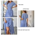 thumbnail image 1 of Vestido De Manga Corta De Verano Para Mujer, Vestido Informal Elástico Para Mujer, Dobladillo Suelto De Cintura Alta Para El Ocio Para Ir De Compras ANGGREK  Otros, 1 of 6