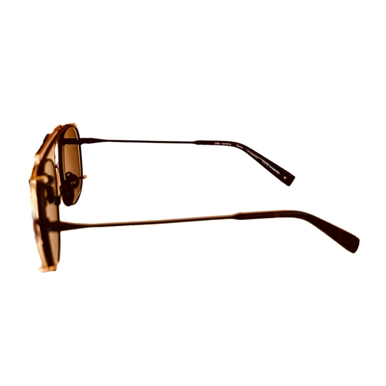 John Varvatos Mens Gold Metal Aviator Sunglasses, Green Lens, 100