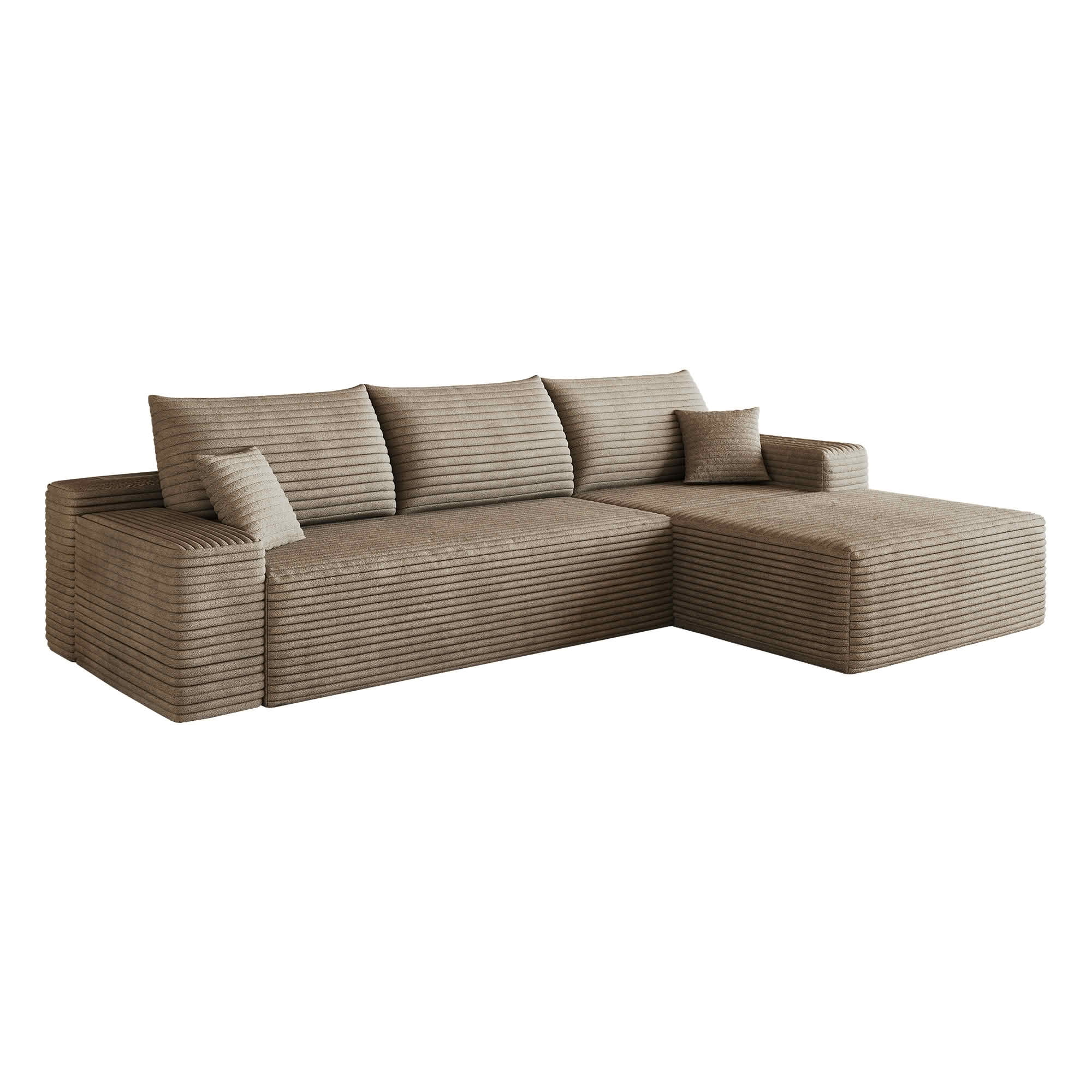 MAYEERTY 107 Inch L‑Shape Cloud Sectional Couch with Chaise, Modern Modular Deep‑Seat Sofa, Plush Corduroy Upholstered Couch, No Assembly Required for Living Room Bedroom Apartment