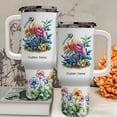 thumbnail image 3 of Roseate Spoonbill Bird Lover Gift Tumbler 40oz – Personalized Stainless Travel Cup with Handle, Straw – Custom Name for Girls Women Animal Birthday Christmas, 3 of 6