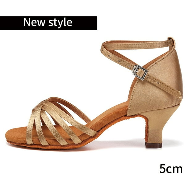 Zapatos de baile de Tango/salón/baile latino para mujer, zapatos de baile profesional de Salsa con tacón para niñas y mujeres de 5cm/7cm Tan Jianjun unisex