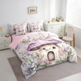 thumbnail image 4 of Feelyou Dreamy Elf Fairy Twin Bedding Sets 7-Piece for Girls, Kawaii Magic Princess Bedding Comforter Set, Flower Mushroom Cabin Reversible Sheet Sets, Lightweight Room Decor, 4 of 8