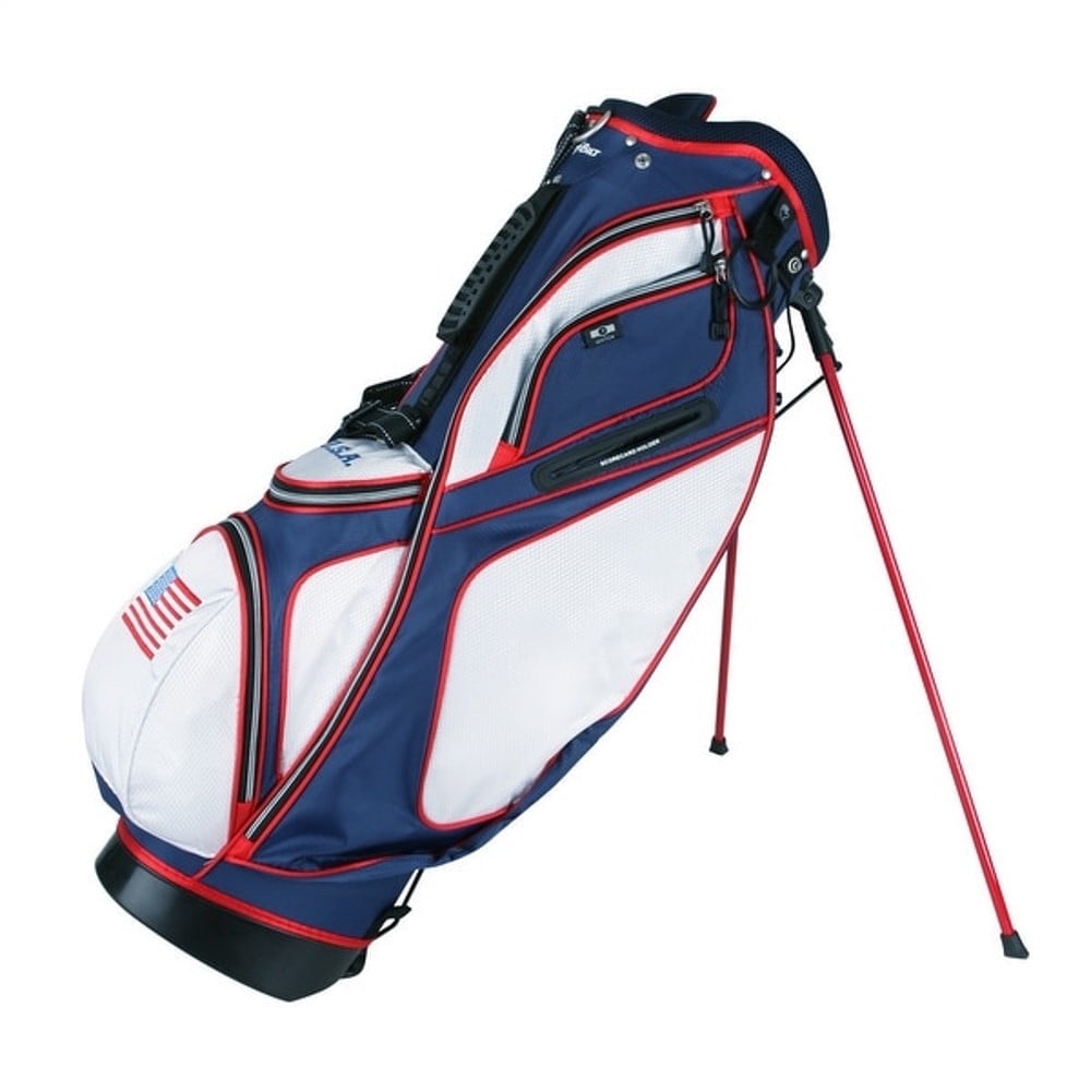 NEW PowerBilt Golf USA Flag TPS Dunes Stand Bag 6-way Top Red / White ...