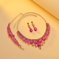 thumbnail image 3 of Conjunto de joyería de cristal nupcial YONGSHENG 3/4 piezas para mujer y niñas, 3 of 5