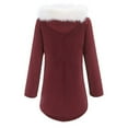 thumbnail image 6 of KIJBLAE Rollbacks Fall Winter Coat for Women Thick Sherpa Fleece Lined Parka Winter Coat Long Pea Coat Outerwear Wine XXL, 6 of 7