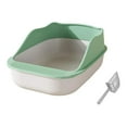 thumbnail image 3 of Cat Litter Box Kitten Litter Pan Anti Splashing Durable Cat Potty Pan Detachable Green, 3 of 8