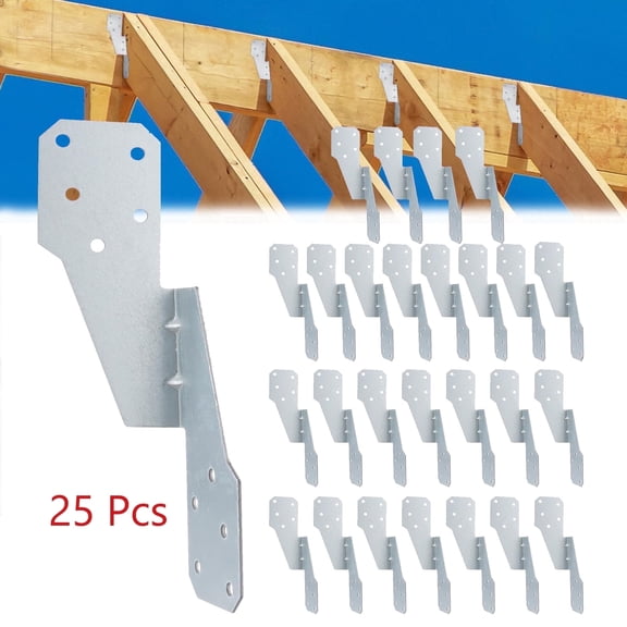Hurricane Straps Tie Brackets,25 Pack Joist Hanger Hurricane Clips,20 Gauge H2.5A Hurricane Ties for Rafters/Pergola Rafter/Seismic,Silver