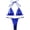 Blue, variant on Women's Sexy Solid Metallic Bikini Set Y2K Two Piece Swimsuit Full Coverage Bathing Suit Push Up Swimwear for Women
