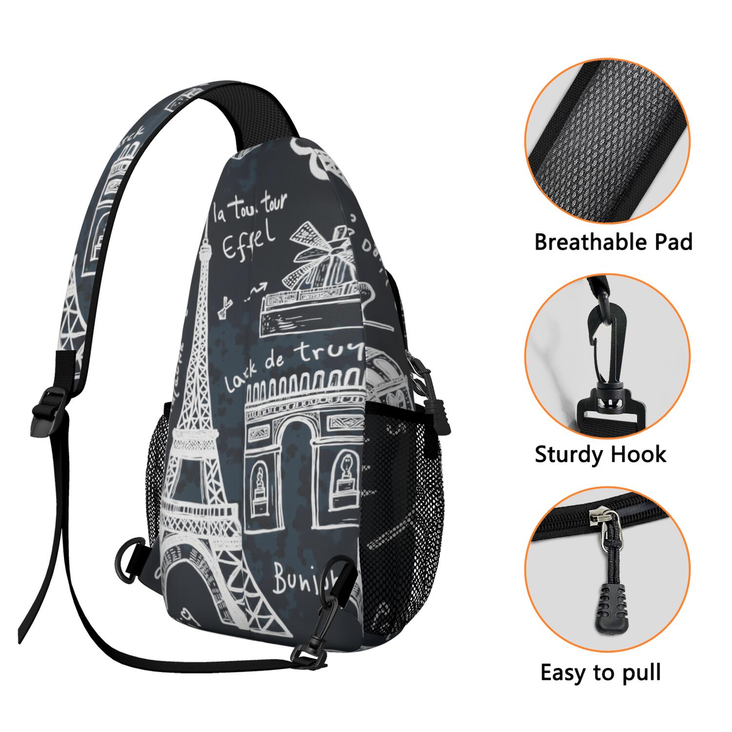 Travel Sling Bag Tower Hiking Sling Backpack Travel Bag Hiking Bag for Men Women