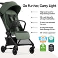 thumbnail image 2 of Mompush Nexis Carbon Ultra-Light Travel Stroller, Compact, Full Recline, from Birth to 50 lbs, Forest, 13.9LB, Unisex, 2 of 9