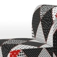 thumbnail image 3 of Designart "Black and White Patchwork" Upholstered Patterned Accent Chair and Arm Chair, 3 of 5