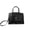 black, variant on Genuine Cowhide Leather Women Satchel Bag,Crocodile Grain Flip Handbag,Adjustable Strap Shoulder Purse