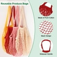 thumbnail image 2 of Uxcell Lot de 2 Sacs en Maille de Coton, Sacs d'Épicerie en Filet Réutilisables et Lavables pour le Magasinage [Rouge, Noir, Longue Poignée], 2 of 2