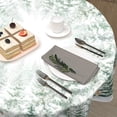 thumbnail image 5 of Winter Christmas Tablecloth 70-Inch Round, Pine Tree Snowman Deer & Snowflake Holiday Design, Washable Polyester for Dining, Kitchen, Picnic & Party Decor, 5 of 7