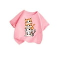 thumbnail image 3 of HNMKIU T-Shirt Décontracté à Imprimé Graphique pour Filles, Col Rond, Manches Courtes, Haut d'Été pour Enfants, Rose, 11-12 Ans, 3 of 5