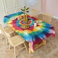 thumbnail image 3 of Colorful Rainbow Tie Dye Spiral Pattern Rectangle Tablecloth 60"x120",Waterproof Polyester Rectangle Table Cloth, Wipeable Spillproof Polyester Tablecloth for Dining, Camping, Indoor and Outdoor, 3 of 6