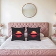 thumbnail image 2 of Set of 2 18x18in Throw Pillow Covers - Futuristic Train Design Vibrant Sunset Colors Perfect for Couch Bed or Car Decor, 2 of 8