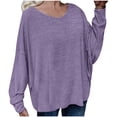 thumbnail image 1 of Pompotops Women's Solid Loose Lace Up Back Shoulder Drop T-shirt Clearance, 1 of 7
