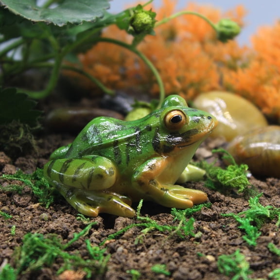Travelwant 3Pcs/Set Frog Statue Toad Figurine Resin Animal Figurine Decoration Art Resin Decoration Lawn Garden Courtyard Ornaments Indoor Outdoor Decoration