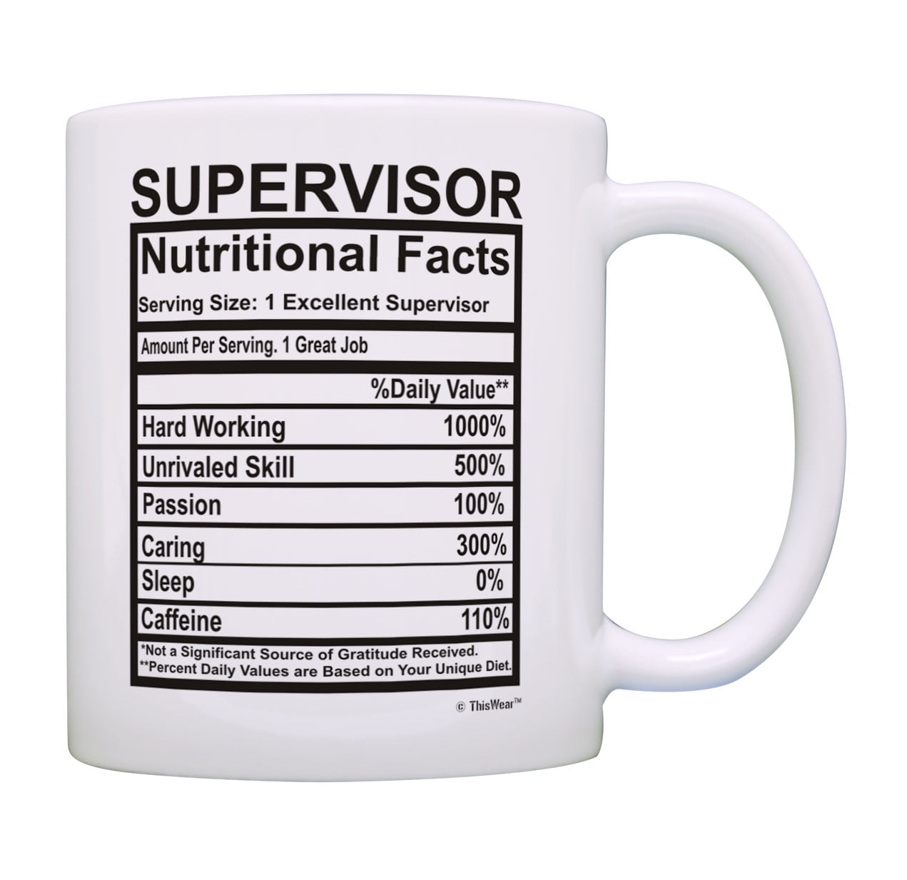 Teacher Nutritional Facts Teacher Appreciation Funny Coffee Mug