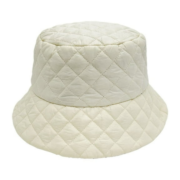 Sinpiling Quilted Bucket-Hats for Men & Women Casual Solid Thermal Warm Unisex Fisherman Cap